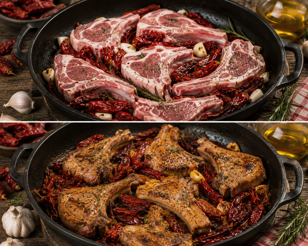 Costolette d’Agnello alla Lucana con Peperoni Cruschi – Basilicata