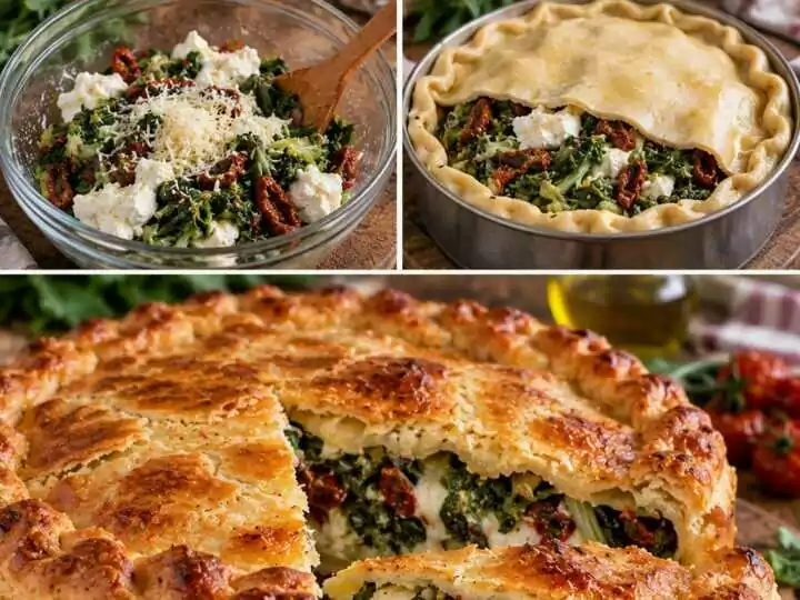 Pizza Rustica con Catalogna, Burrata e Pomodori Secchi