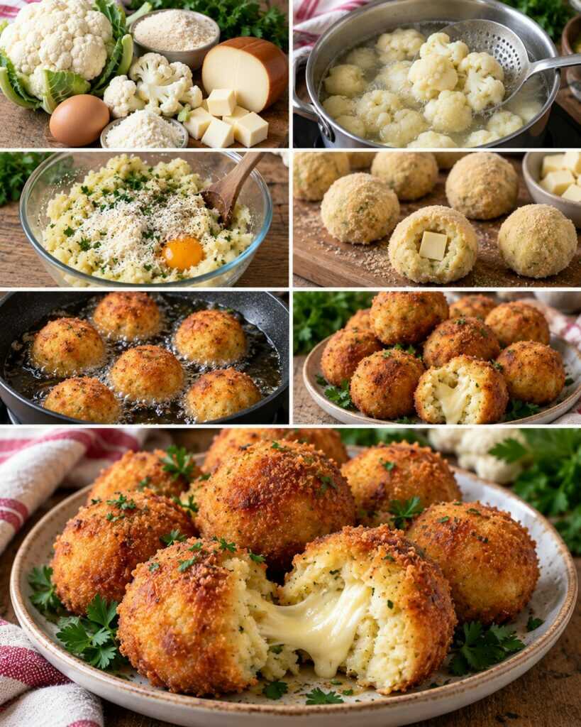 Polpettine Dorate di Cavolfiore con Provola Affumicata – Campania