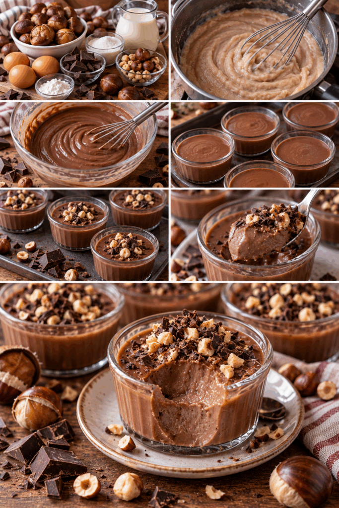 Budino Cremoso alle Castagne con Cioccolato Fondente e Nocciole – Piemonte
