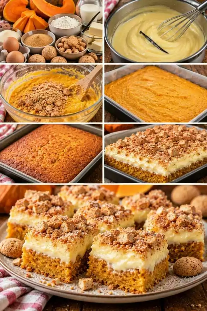 Quadrotti Morbidi alla Zucca con Amaretti e Crema alla Vaniglia – Lombardia