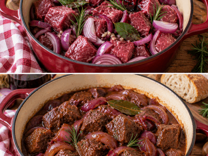 Spezzatino di Manzo con Cipolle Rosse e Vino Rosso – Toscana