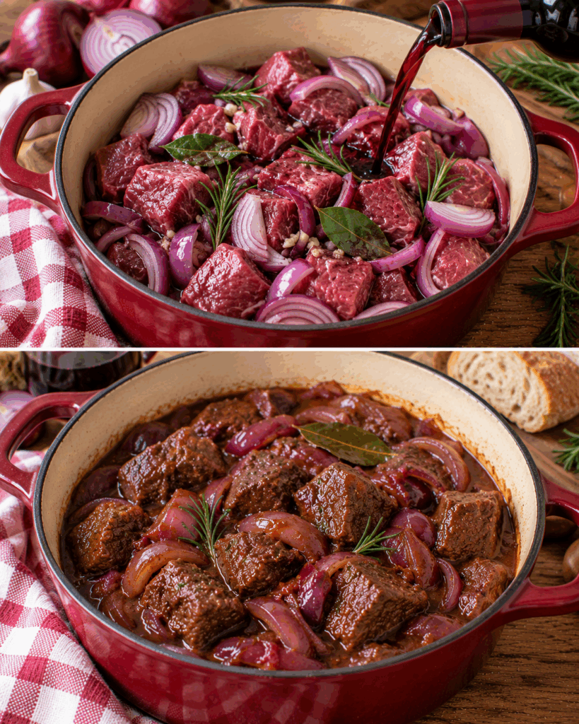 Spezzatino di Manzo con Cipolle Rosse e Vino Rosso – Toscana