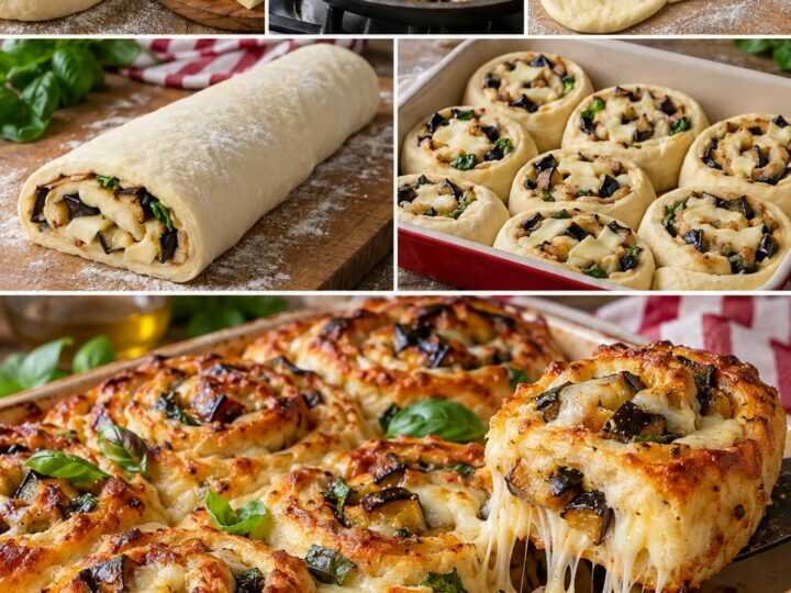 Girelle di Pane Soffice con Caciocavallo, Melanzane e Basilico – Sicilia