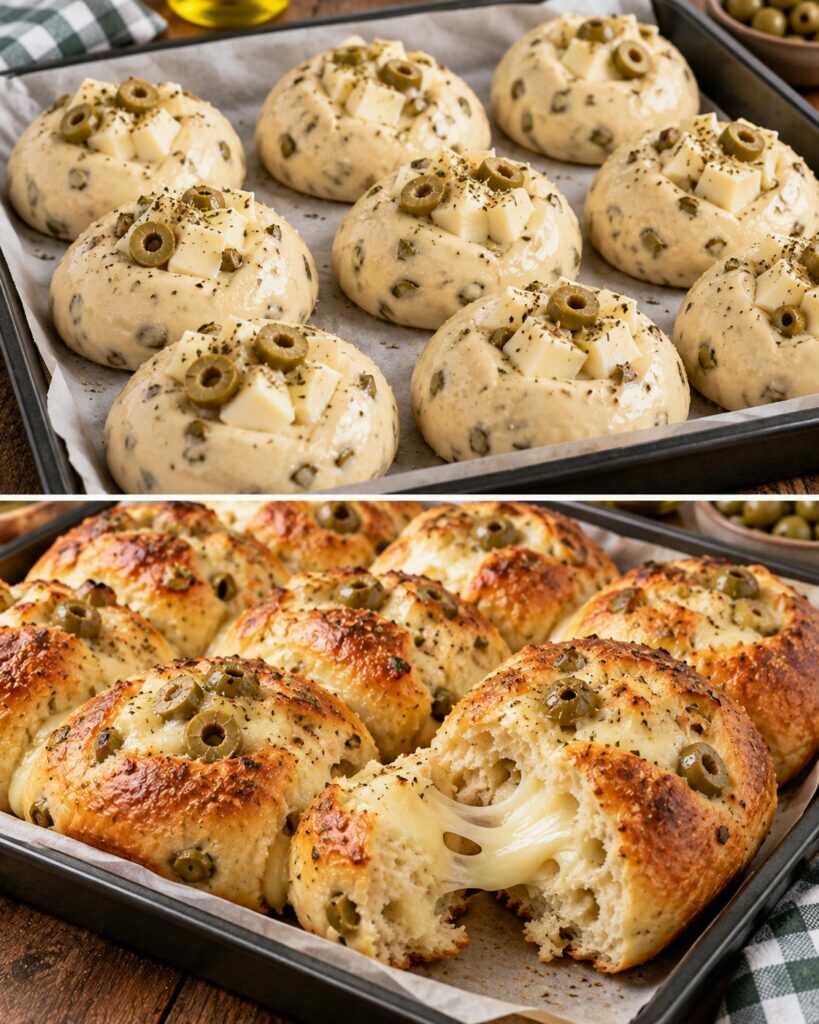 Panini Morbidi alle Olive con Cuore di Provolone