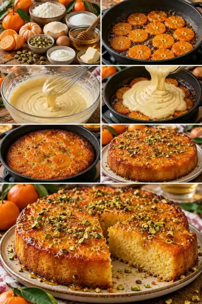 Torta Capovolta alle Clementine con Miele e Pistacchi – Calabria