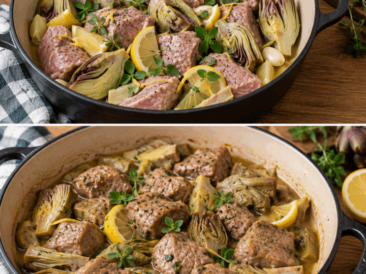 Vitello in Tegame con Carciofi, Limone e Maggiorana – Lazio