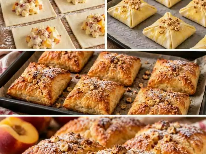 Fagottini Dolci alla Ricotta con Pesche, Cioccolato Bianco e Nocciole – Toscana