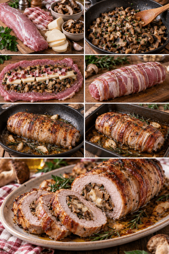Filetto di Maiale Ripieno di Porcini, Scamorza e Pancetta – Umbria