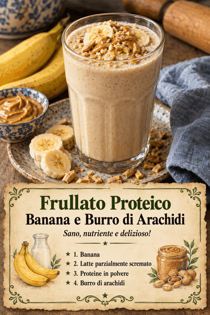 Frullato Proteico Banana e Burro di Arachidi