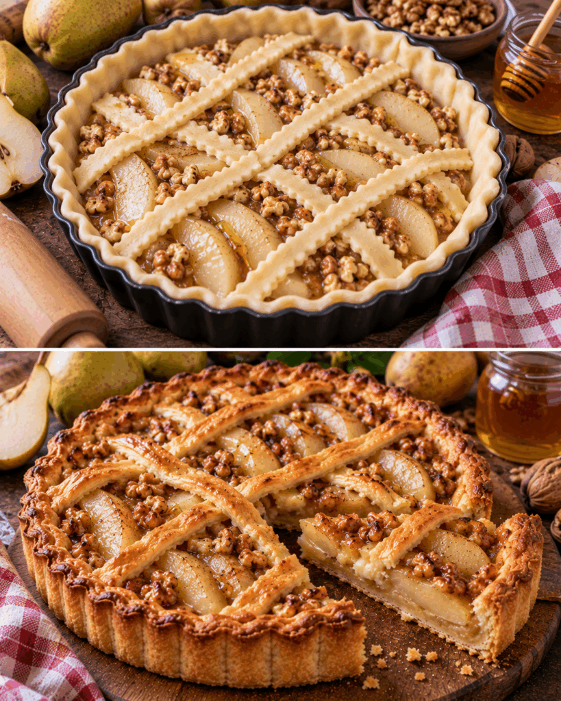 Crostata di Pere, Noci e Miele di Castagno – Piemonte