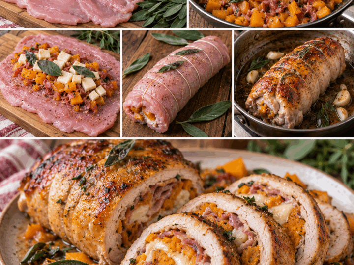 Rotolo di Tacchino Ripieno di Zucca, Scamorza e Speck – Lombardia