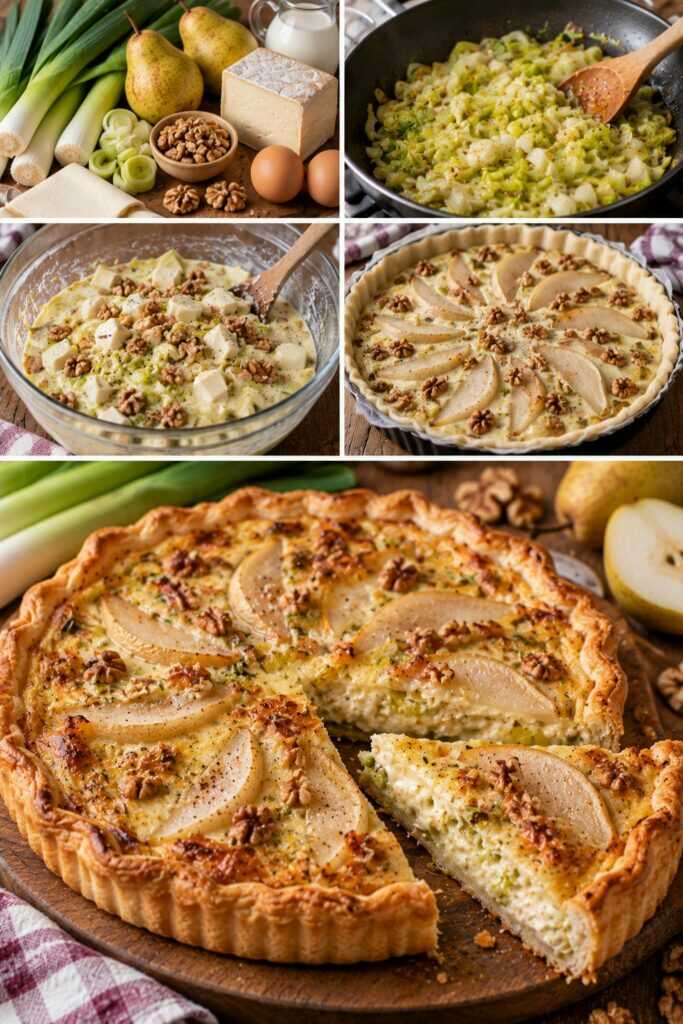 Torta Salata con Porri, Taleggio, Pere e Noci – Lombardia