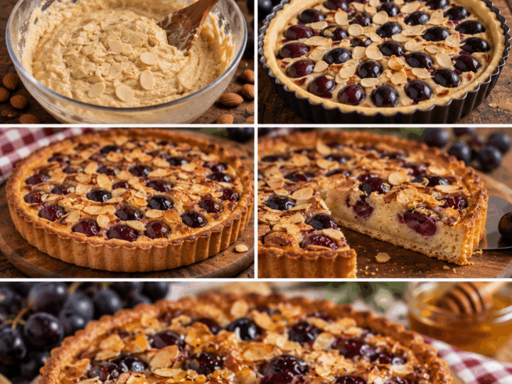 Crostata Frangipane all’Uva Nera, Mandorle e Miele – Puglia