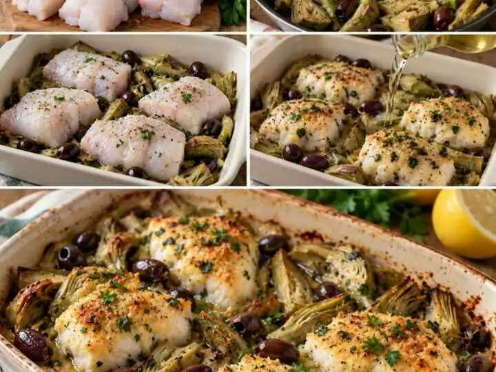 Coda di Rospo al Forno con Carciofi, Olive e Vino Bianco – Lazio