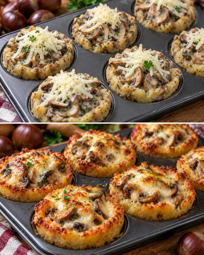 Cestini di Castagne Ripieni di Funghi Cremosi