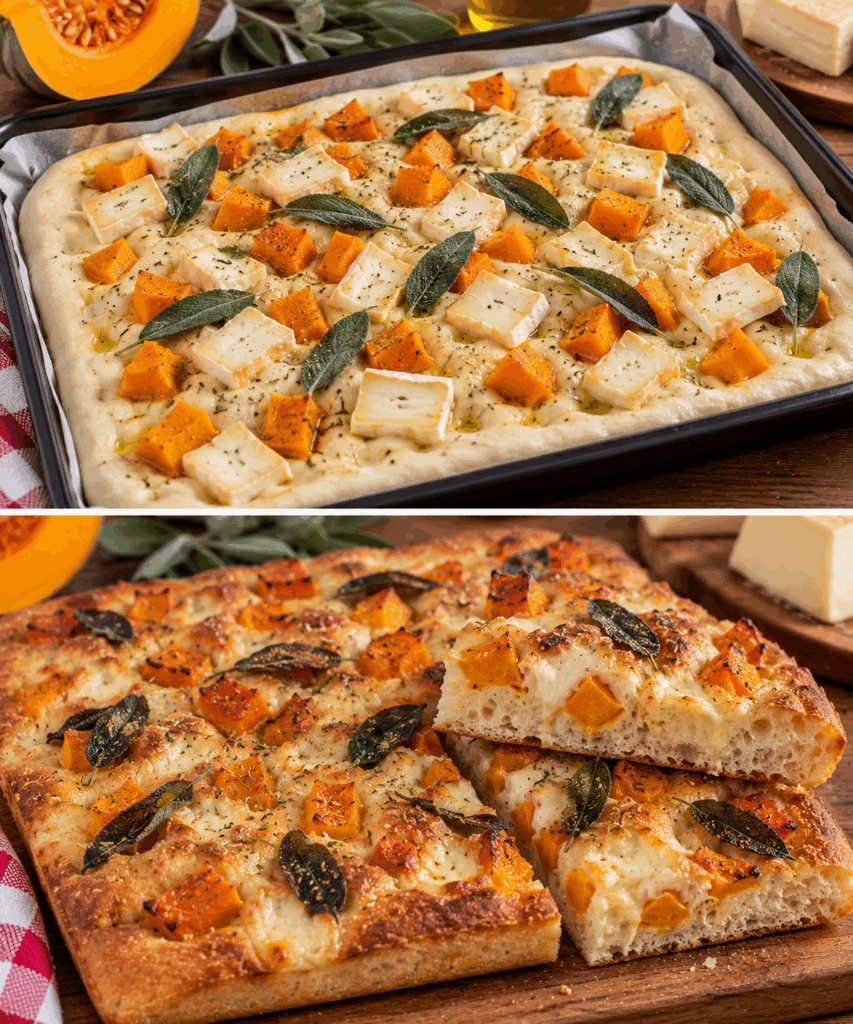 Focaccia con Zucca, Taleggio e Salvia Croccante – Lombardia