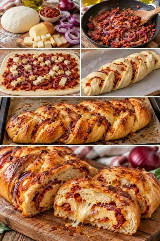 Treccia di Pane alla ’Nduja con Scamorza Affumicata e Cipolla Rossa – Calabria