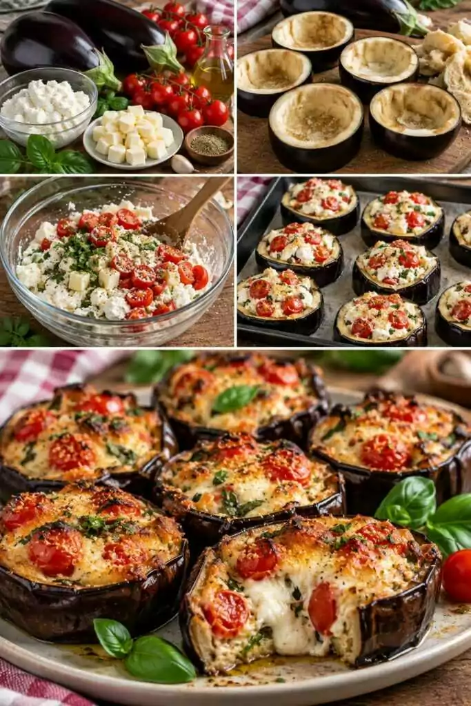 Cestini di Melanzane con Ricotta, Provola e Pomodorini – Campania