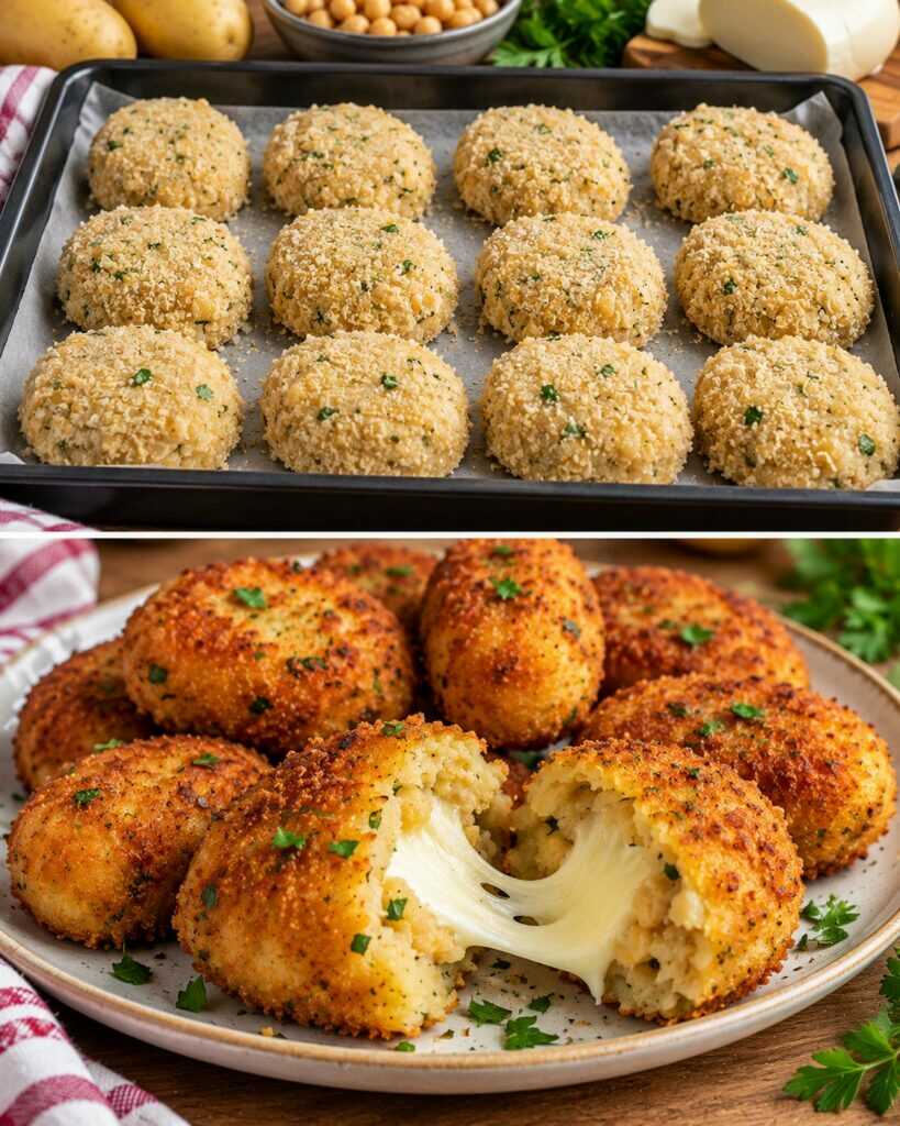 Crocchette di Ceci e Patate con Cuore di Provola