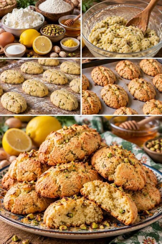 Biscotti Rustici alla Ricotta con Limone, Miele e Pistacchi – Sicilia
