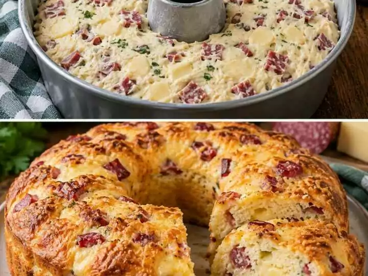 Ciambella Rustica alla Ricotta con Salame e Provolone