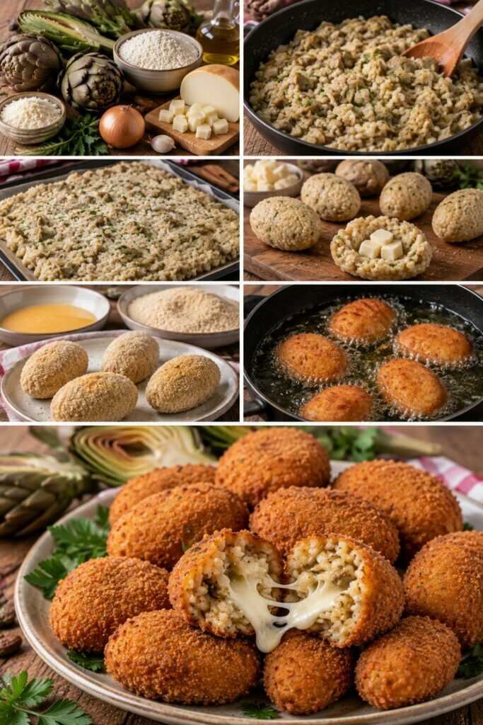 Supplì di Riso ai Carciofi con Cuore di Scamorza – Lazio