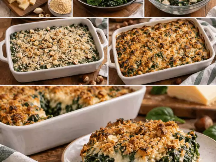 Spinaci Gratinati con Fontina, Nocciole e Pangrattato – Valle d’Aosta