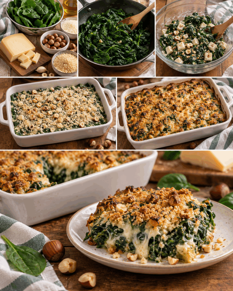 Spinaci Gratinati con Fontina, Nocciole e Pangrattato – Valle d’Aosta