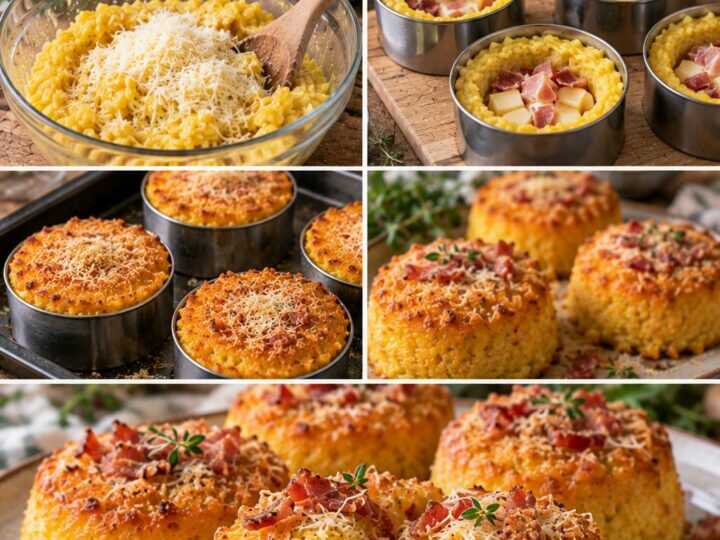 Timballini di Riso allo Zafferano con Cuore di Taleggio e Speck – Lombardia