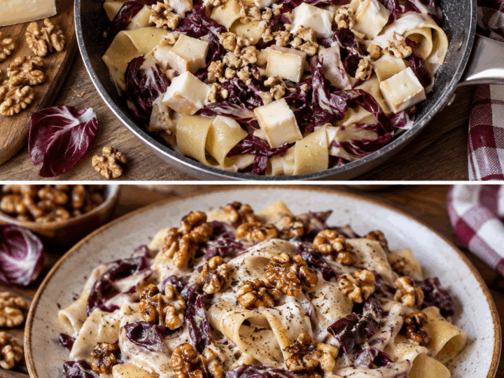 Pappardelle con Radicchio, Taleggio e Noci Caramellate – Lombardia