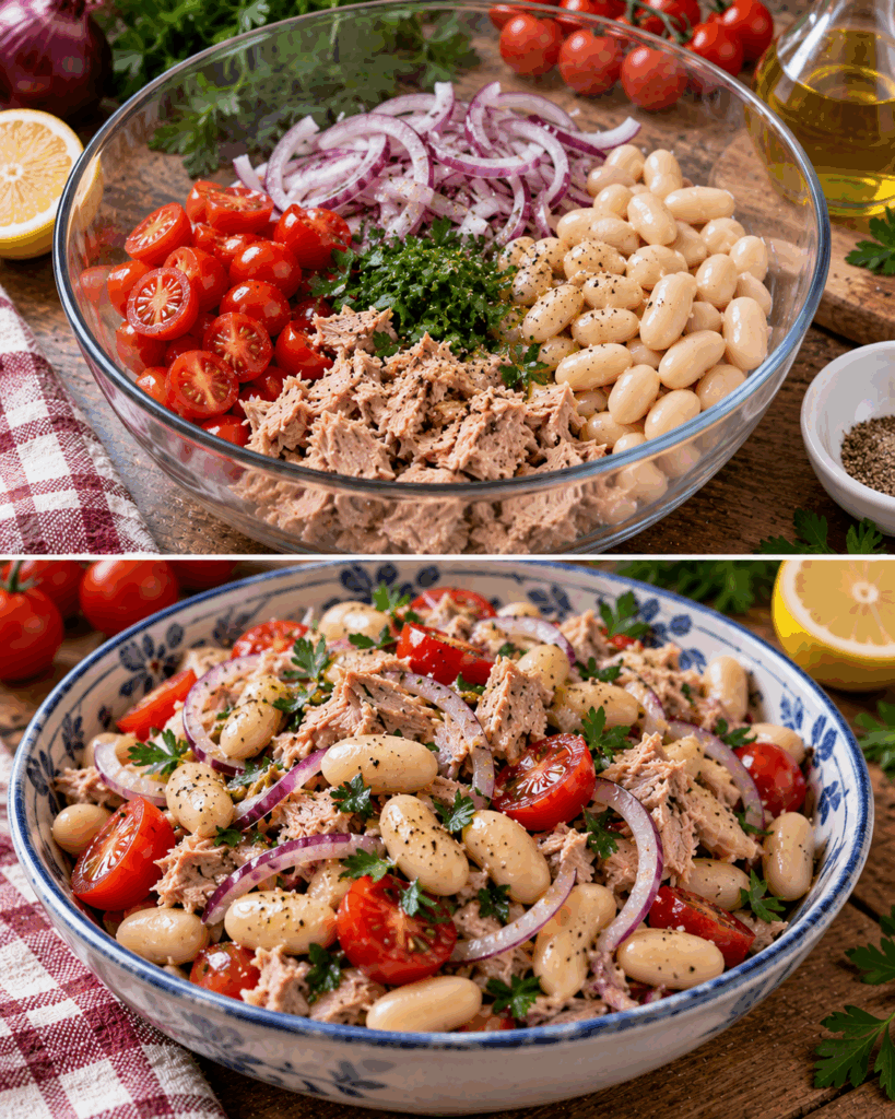 Insalata Fredda di Cannellini, Cipolla Rossa e Tonno – Toscana