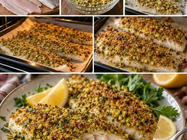 Filetti di Branzino in Crosta di Pistacchi e Limone – Sicilia