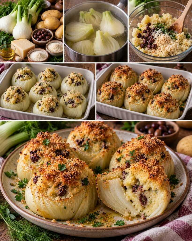 Finocchi Ripieni di Patate, Parmigiano e Olive Taggiasche – Liguria