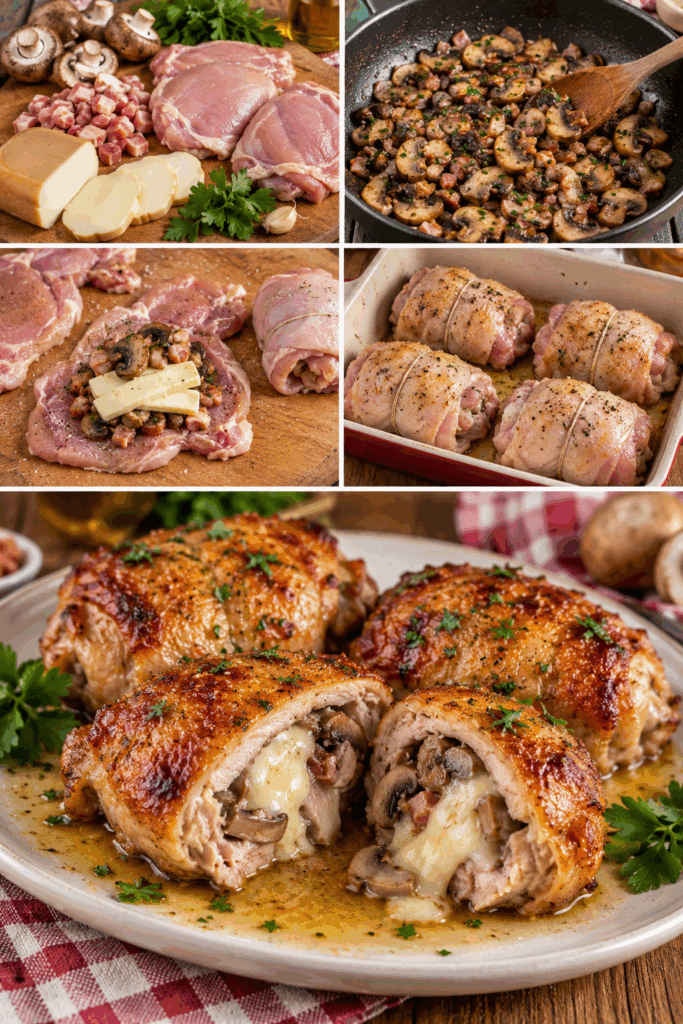 Sovracosce di Pollo Ripiene di Funghi, Scamorza e Pancetta – Umbria