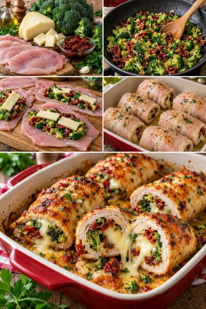 Involtini di Tacchino con Broccoli, Caciocavallo e Pomodori Secchi – Calabria
