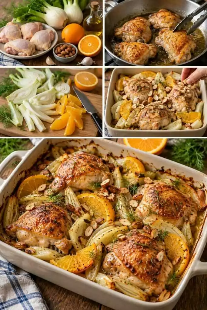 Sovracosce di Pollo con Finocchi, Arancia e Mandorle – Sicilia