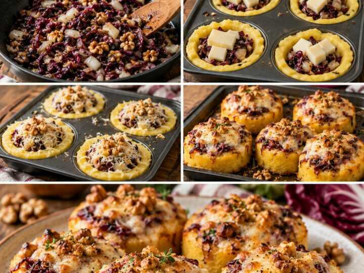 Tortini di Polenta con Radicchio, Asiago e Noci – Veneto