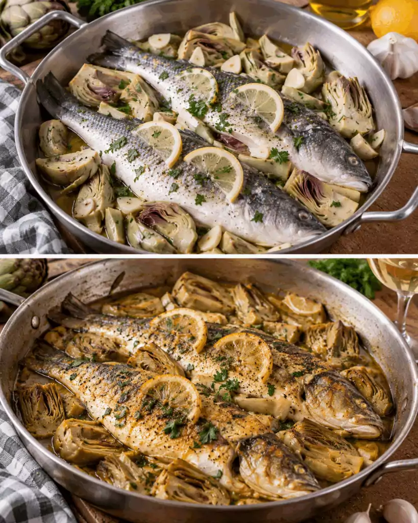 Spigola in Tegame con Carciofi e Vino Bianco – Lazio
