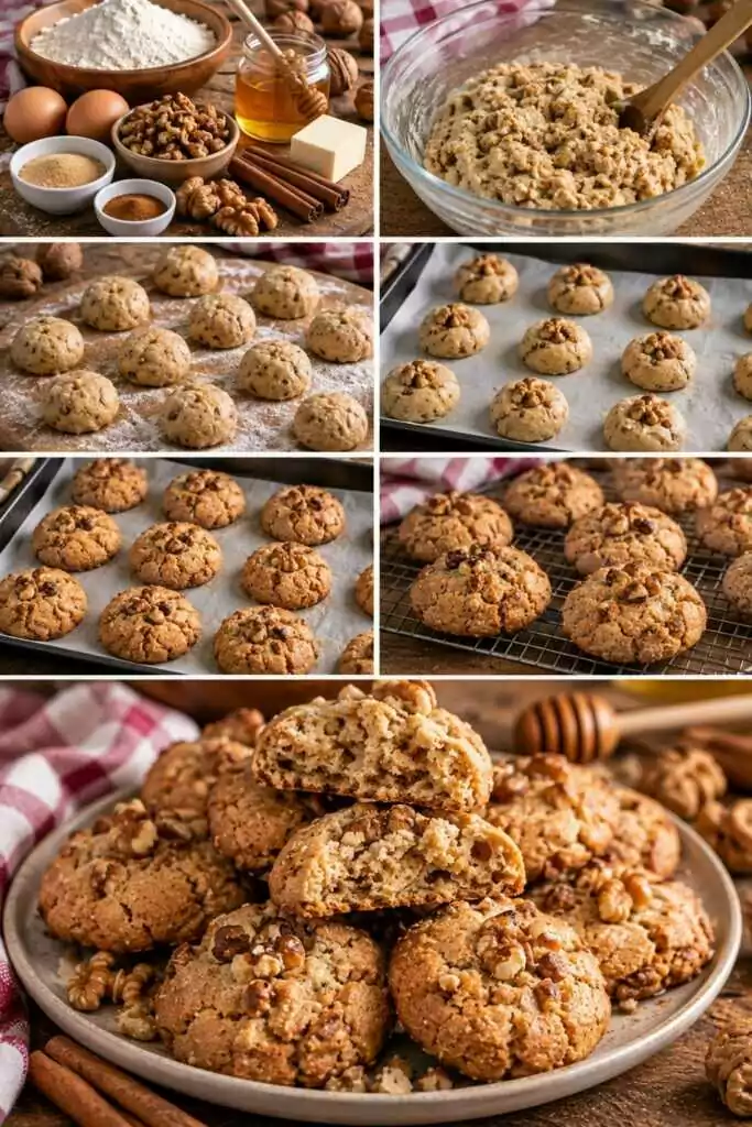 Biscotti Rustici al Miele con Noci e Cannella – Toscana
