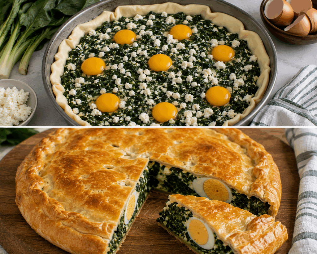 Torta Pasqualina con Bietole, Prescinsêua e Uova – Liguria