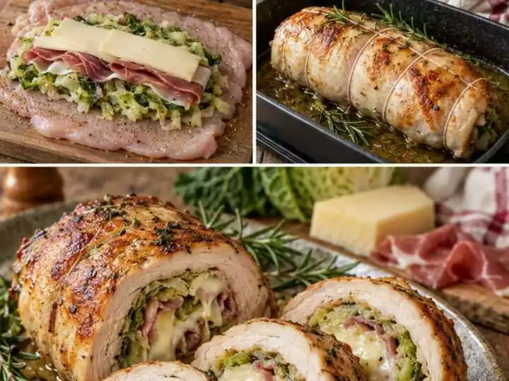 Rotolo di Pollo Ripieno di Verza, Fontina e Speck – Valle d’Aosta