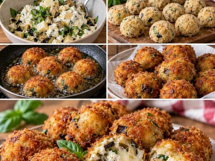Bocconcini Croccanti di Melanzane con Provola, Ricotta e Basilico – Campania