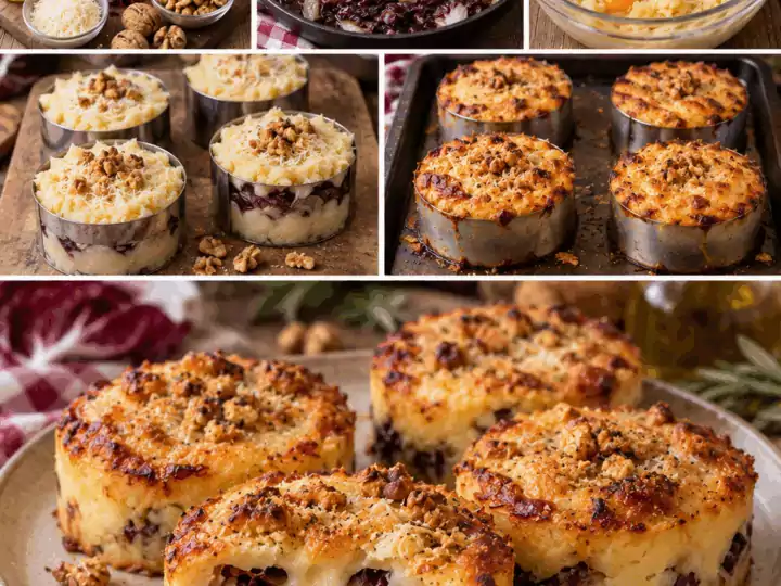 Tortini di Patate con Radicchio, Montasio e Noci – Friuli-Venezia Giulia