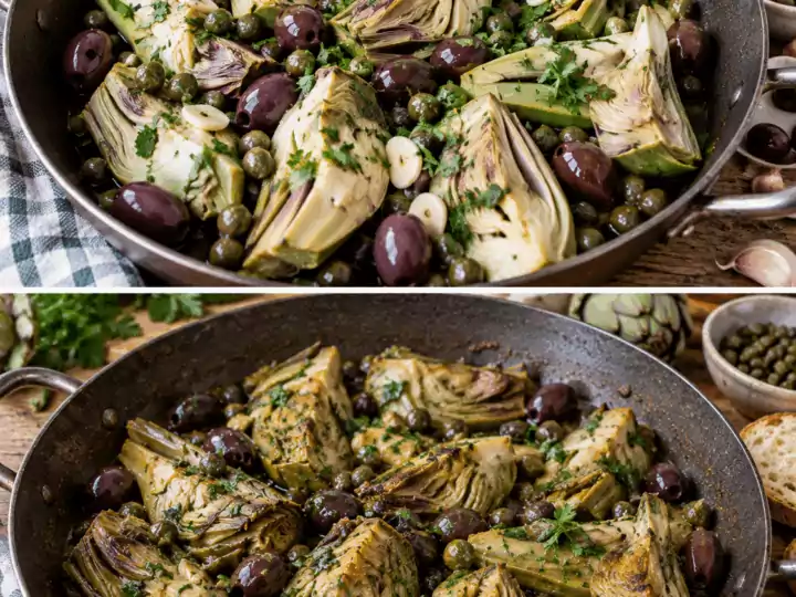 Carciofi in Tegame con Olive, Capperi e Prezzemolo – Puglia