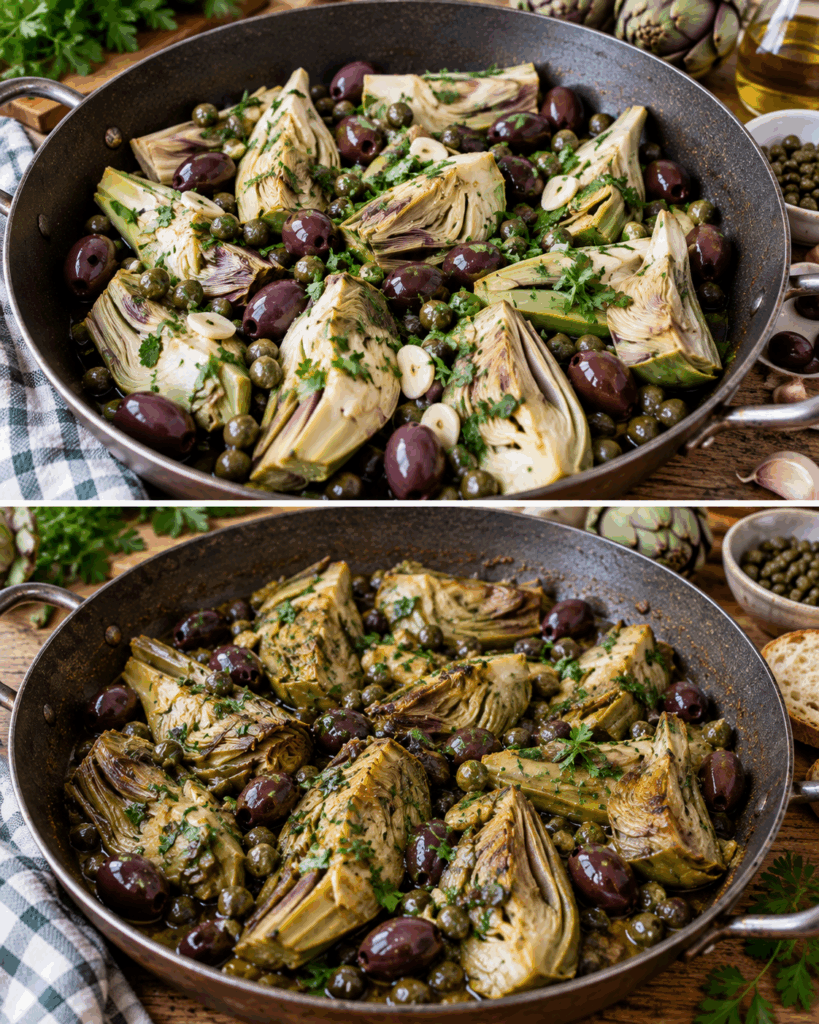 Carciofi in Tegame con Olive, Capperi e Prezzemolo – Puglia
