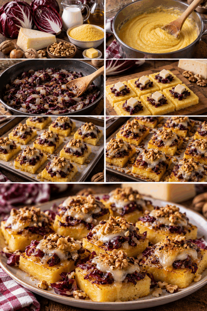 Bocconcini di Polenta con Radicchio, Asiago e Noci – Veneto