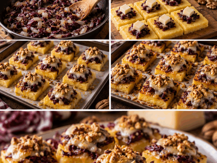 Bocconcini di Polenta con Radicchio, Asiago e Noci – Veneto