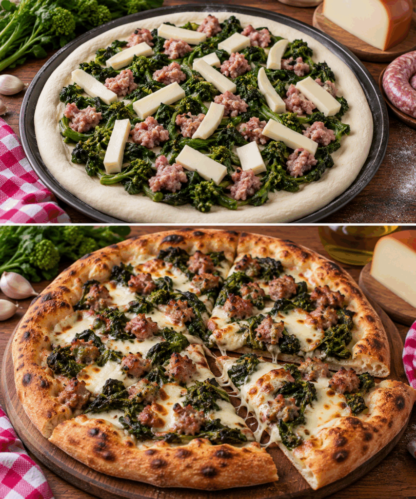 Pizza con Friarielli, Provola Affumicata e Salsiccia – Campania