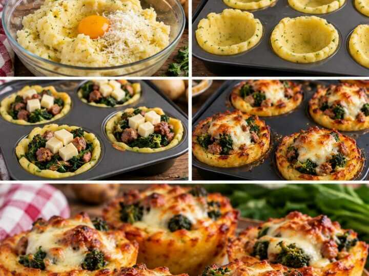Cestini di Patate con Friarielli, Provola Affumicata e Salsiccia – Campania